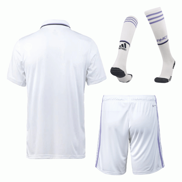 Real Madrid Soccer Jersey Home Whole Kit(Jersey+Shorts+Socks) Replica 2022/23